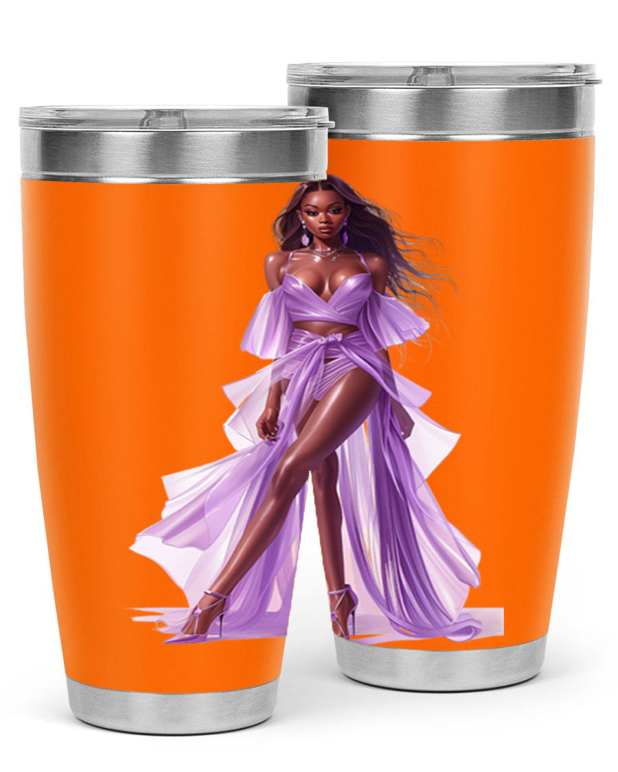 Fashion girl in lavender cotton tank top, showcasing a stylish and comfortable design perfect for casual wear.