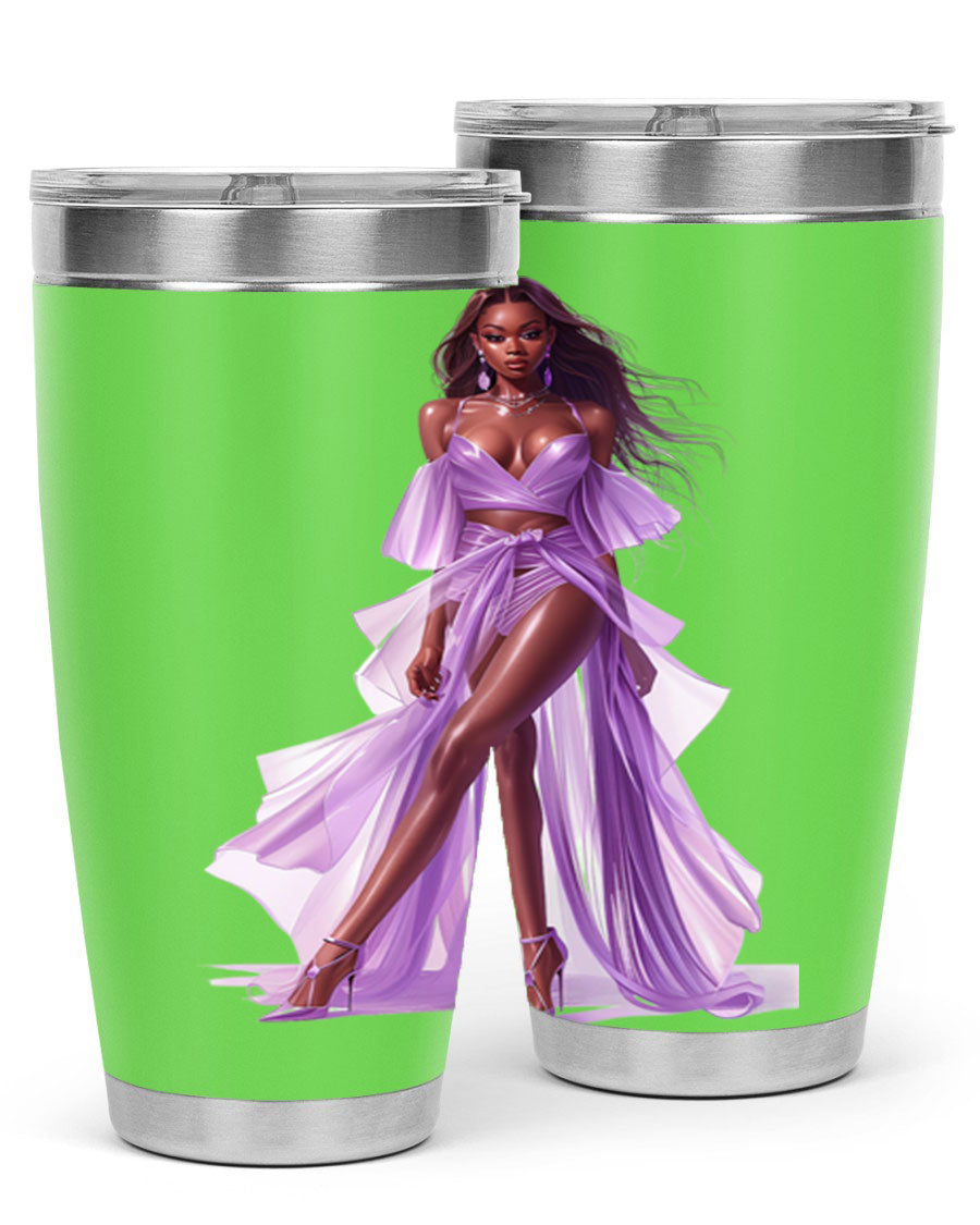 Fashion girl in lavender cotton tank top, showcasing a stylish and comfortable design perfect for casual wear.