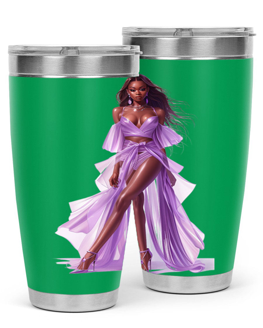 Fashion girl in lavender cotton tank top, showcasing a stylish and comfortable design perfect for casual wear.