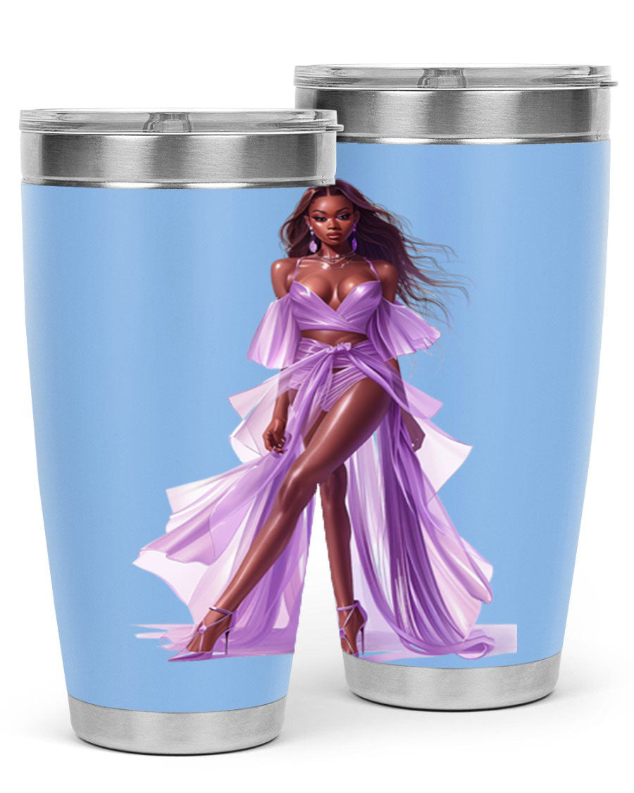 Fashion girl in lavender cotton tank top, showcasing a stylish and comfortable design perfect for casual wear.