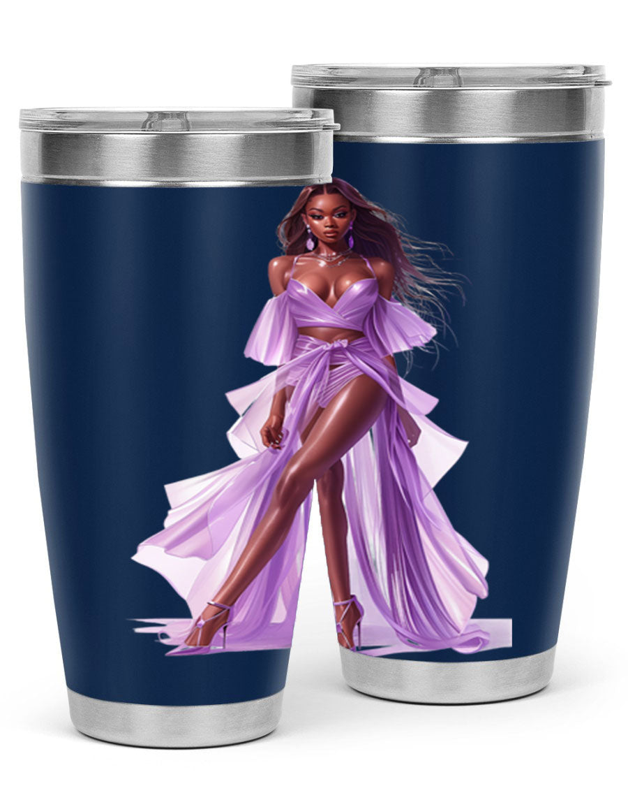 Fashion girl in lavender cotton tank top, showcasing a stylish and comfortable design perfect for casual wear.