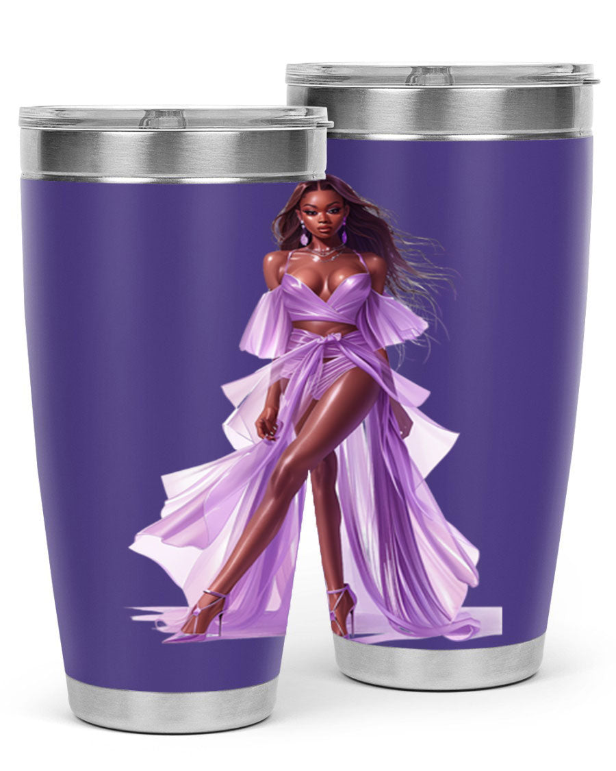 Fashion girl in lavender cotton tank top, showcasing a stylish and comfortable design perfect for casual wear.