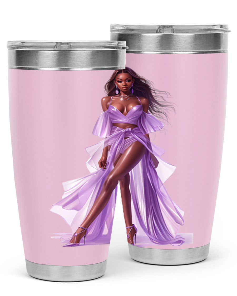 Fashion girl in lavender cotton tank top, showcasing a stylish and comfortable design perfect for casual wear.