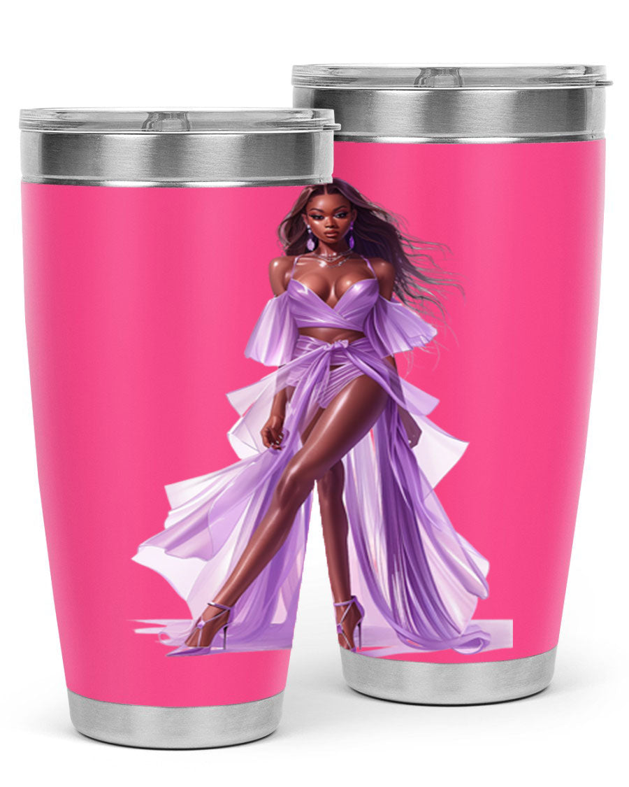 Fashion girl in lavender cotton tank top, showcasing a stylish and comfortable design perfect for casual wear.