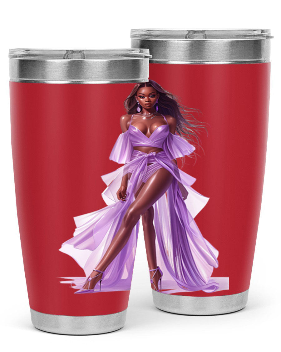 Fashion girl in lavender cotton tank top, showcasing a stylish and comfortable design perfect for casual wear.