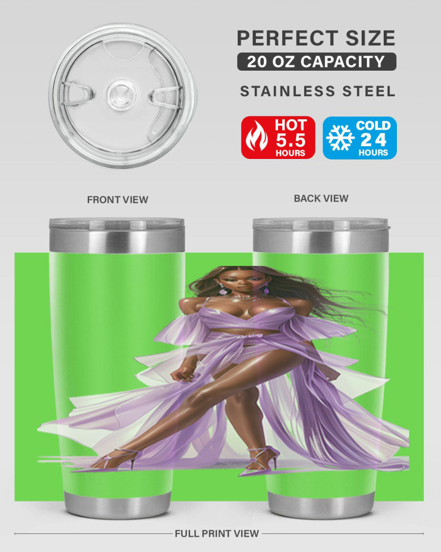 Fashion girl in lavender cotton tank top, showcasing a stylish and comfortable design perfect for casual wear.