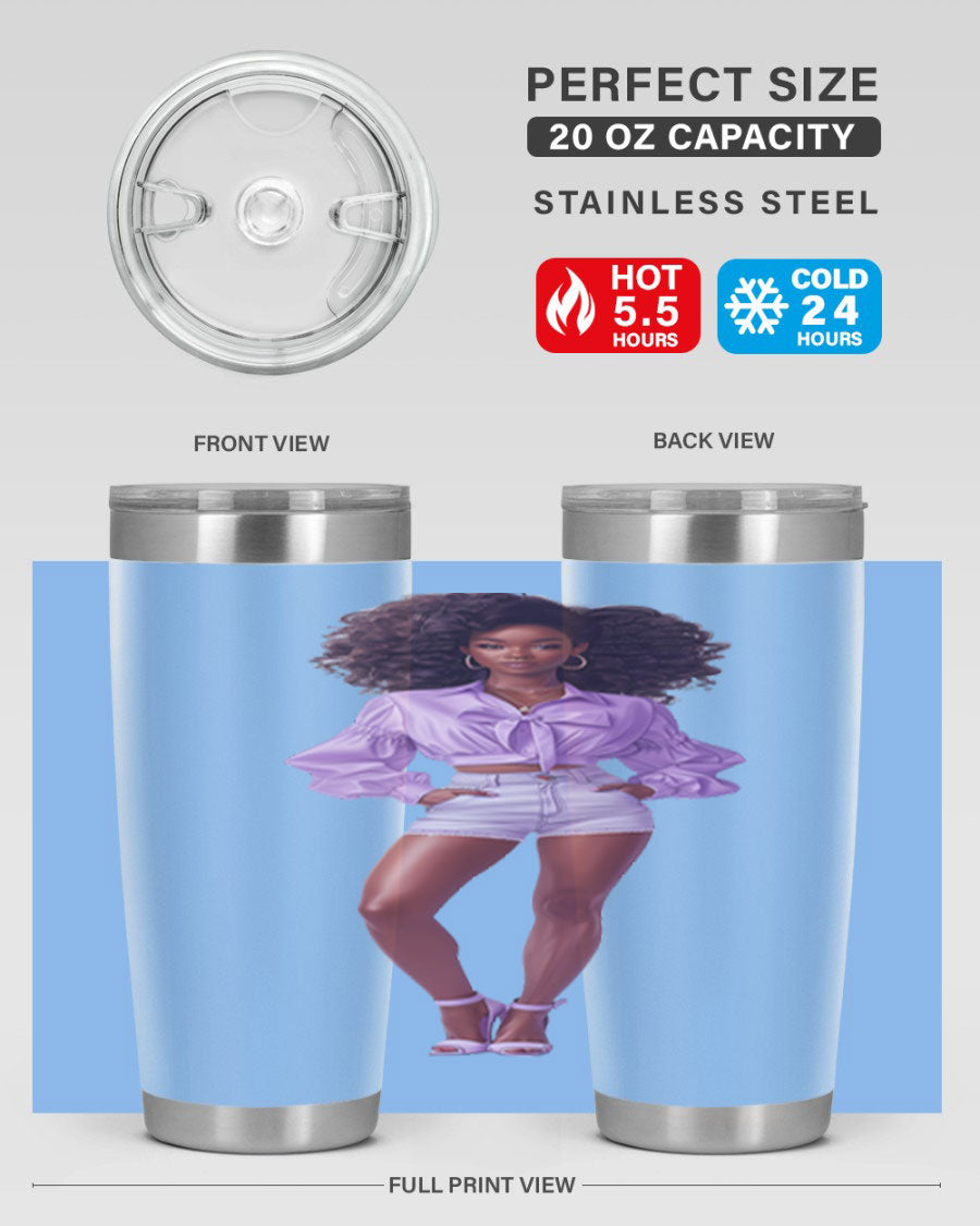 Fashion girl in lavender cotton tank top, showcasing a stylish and comfortable design perfect for casual wear.