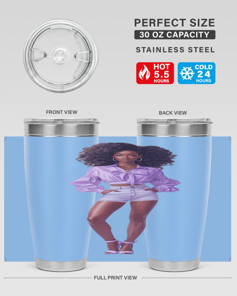 Fashion girl in lavender cotton tank top, showcasing a stylish and comfortable design perfect for casual wear.