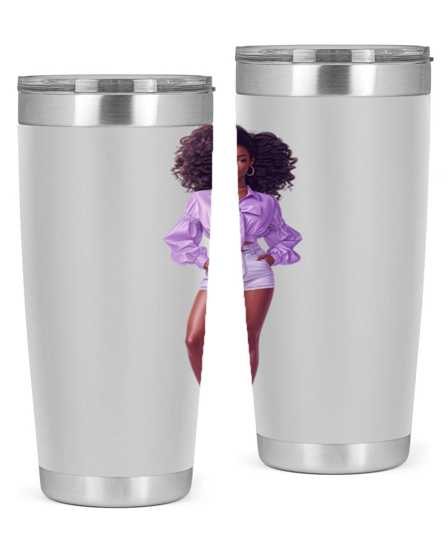 Fashion girl in lavender cotton tank top, showcasing a stylish and comfortable design perfect for casual wear.