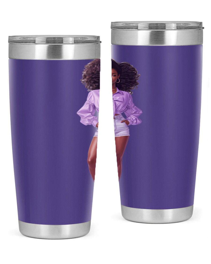 Fashion girl in lavender cotton tank top, showcasing a stylish and comfortable design perfect for casual wear.