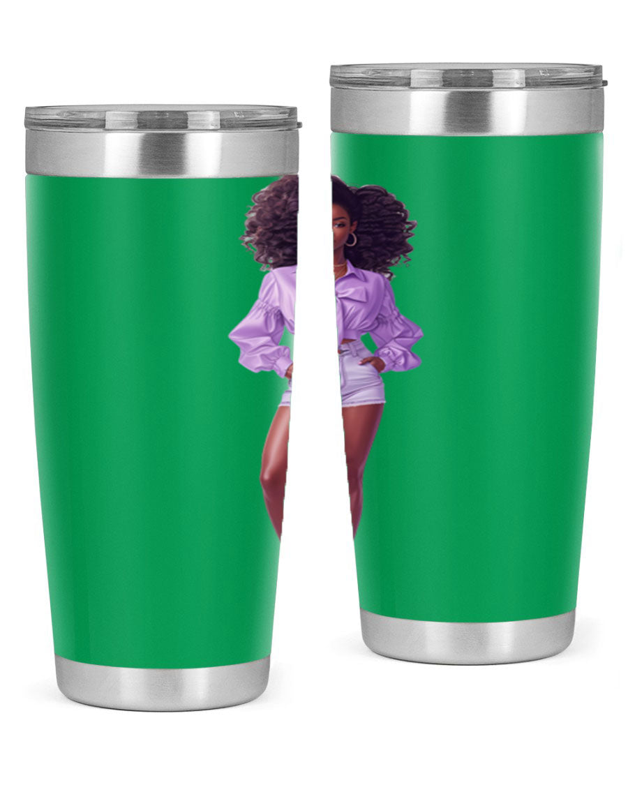 Fashion girl in lavender cotton tank top, showcasing a stylish and comfortable design perfect for casual wear.