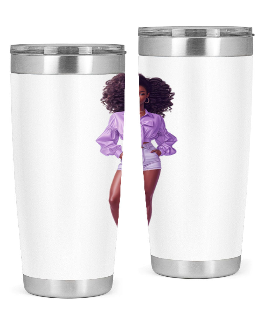 Fashion girl in lavender cotton tank top, showcasing a stylish and comfortable design perfect for casual wear.