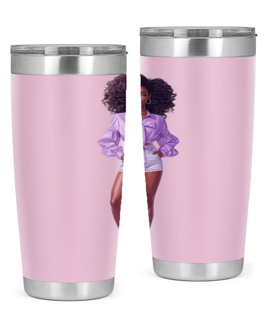 Fashion girl in lavender cotton tank top, showcasing a stylish and comfortable design perfect for casual wear.