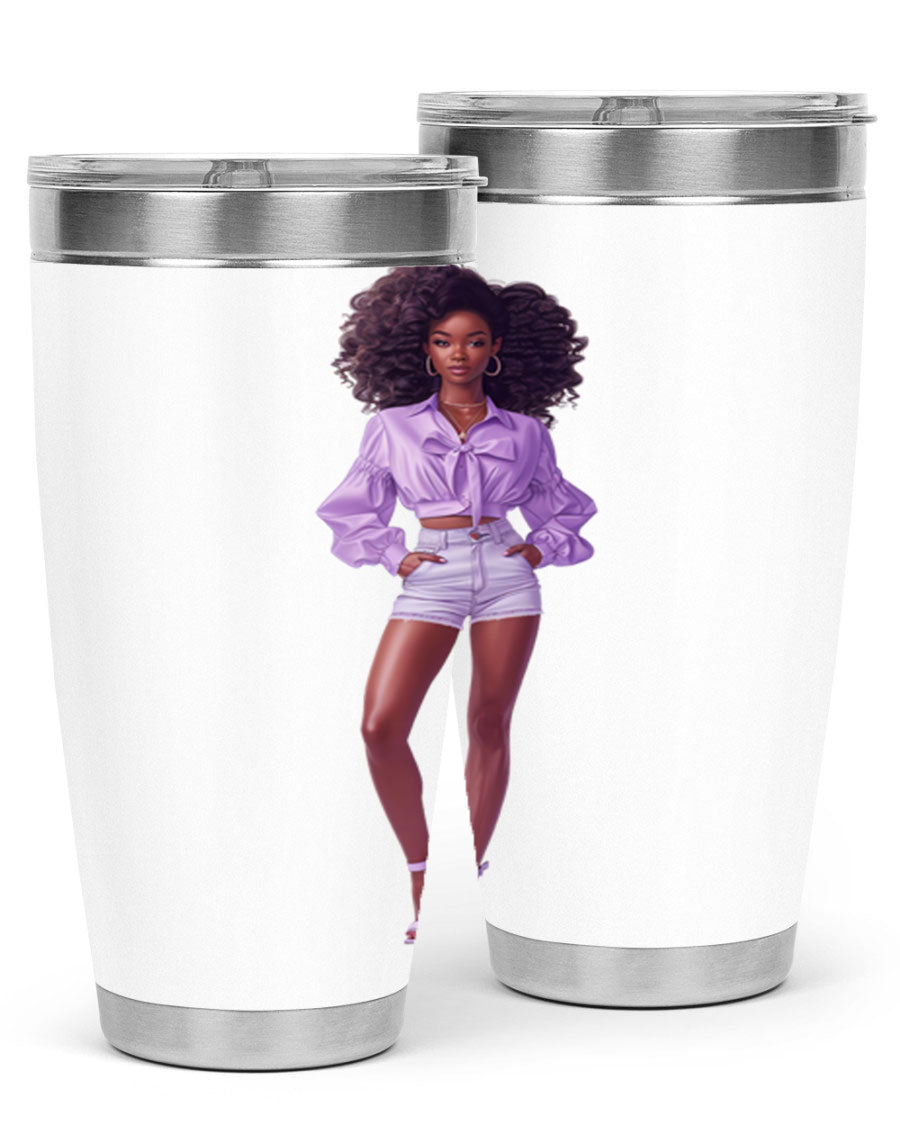 Fashion girl in lavender cotton tank top, showcasing a stylish and comfortable design perfect for casual wear.