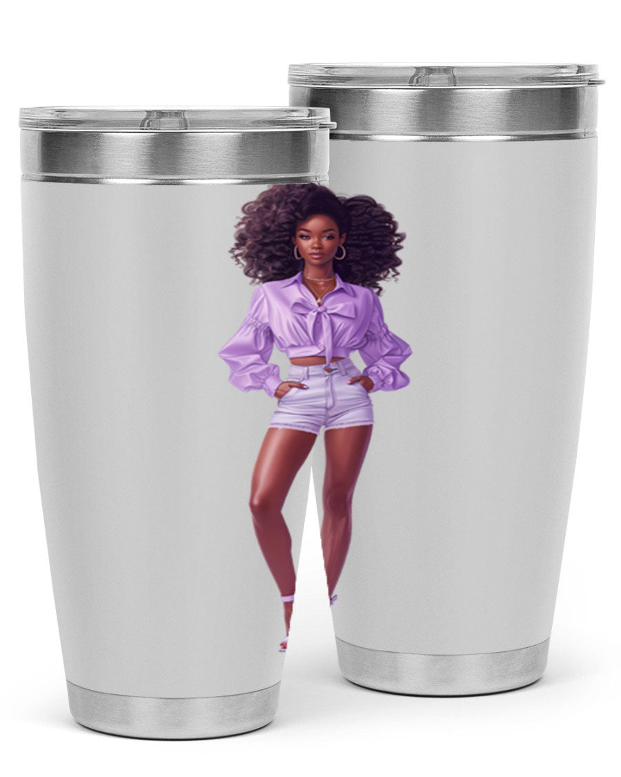 Fashion girl in lavender cotton tank top, showcasing a stylish and comfortable design perfect for casual wear.