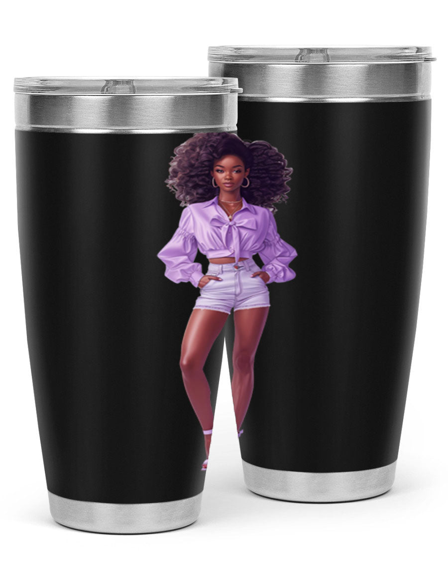 Fashion girl in lavender cotton tank top, showcasing a stylish and comfortable design perfect for casual wear.