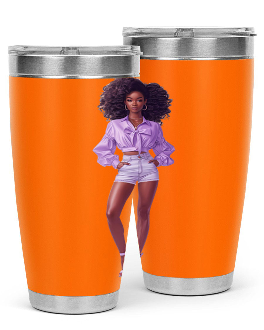 Fashion girl in lavender cotton tank top, showcasing a stylish and comfortable design perfect for casual wear.