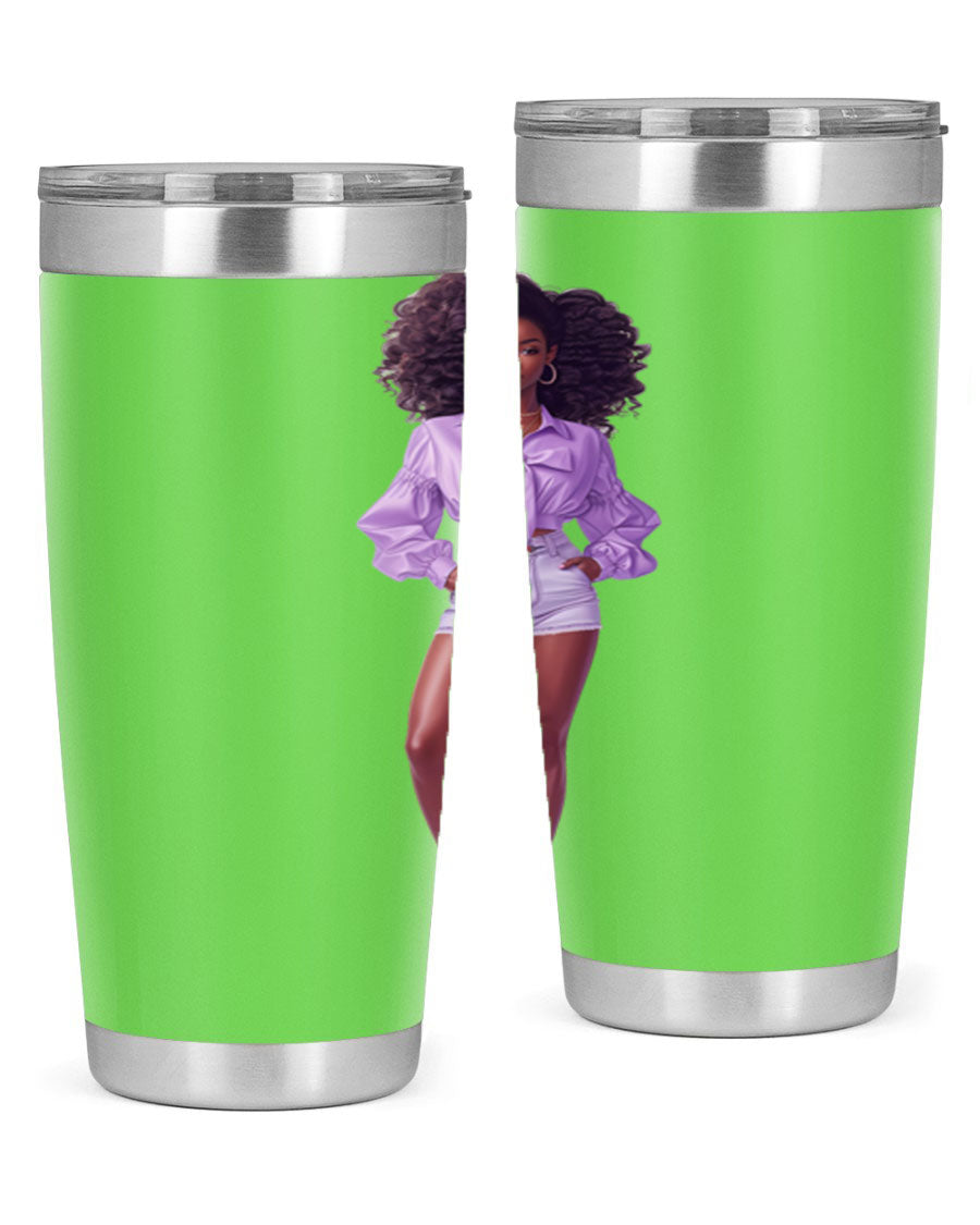 Fashion girl in lavender cotton tank top, showcasing a stylish and comfortable design perfect for casual wear.