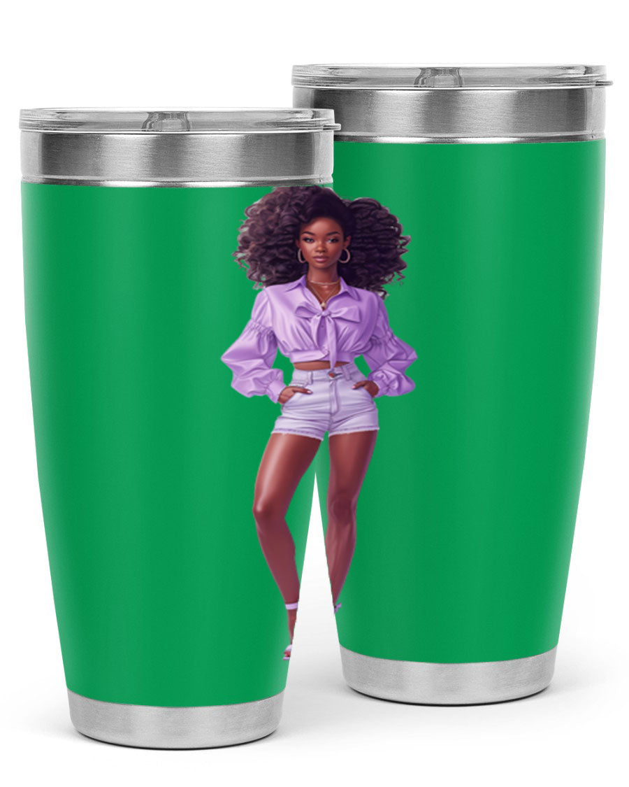 Fashion girl in lavender cotton tank top, showcasing a stylish and comfortable design perfect for casual wear.