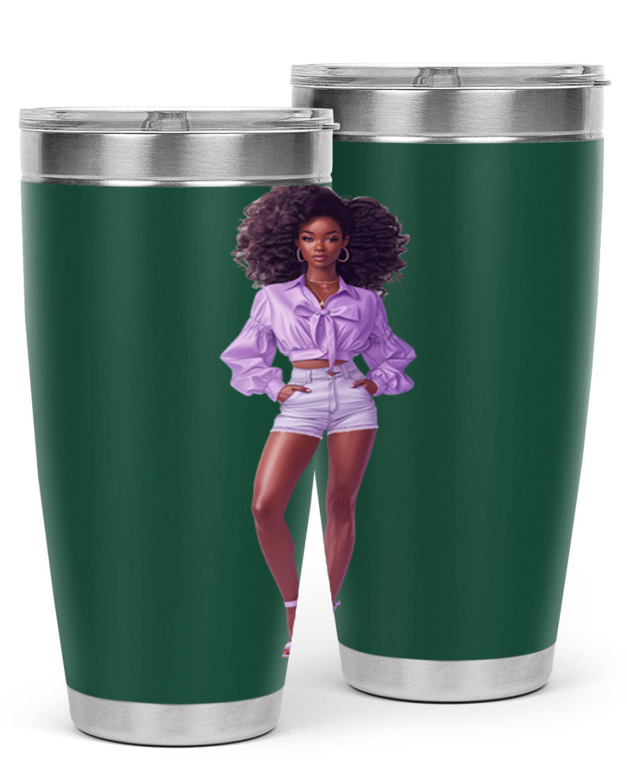 Fashion girl in lavender cotton tank top, showcasing a stylish and comfortable design perfect for casual wear.