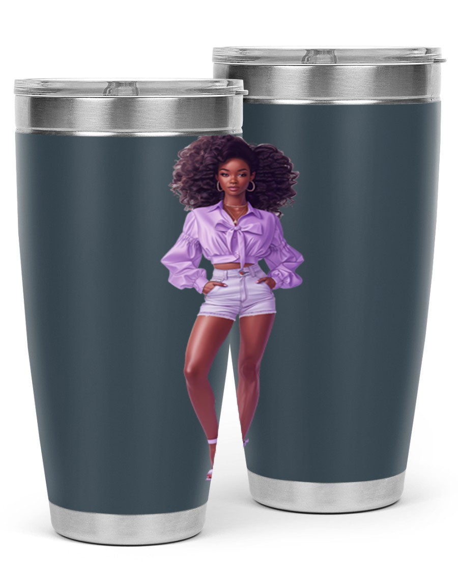 Fashion girl in lavender cotton tank top, showcasing a stylish and comfortable design perfect for casual wear.