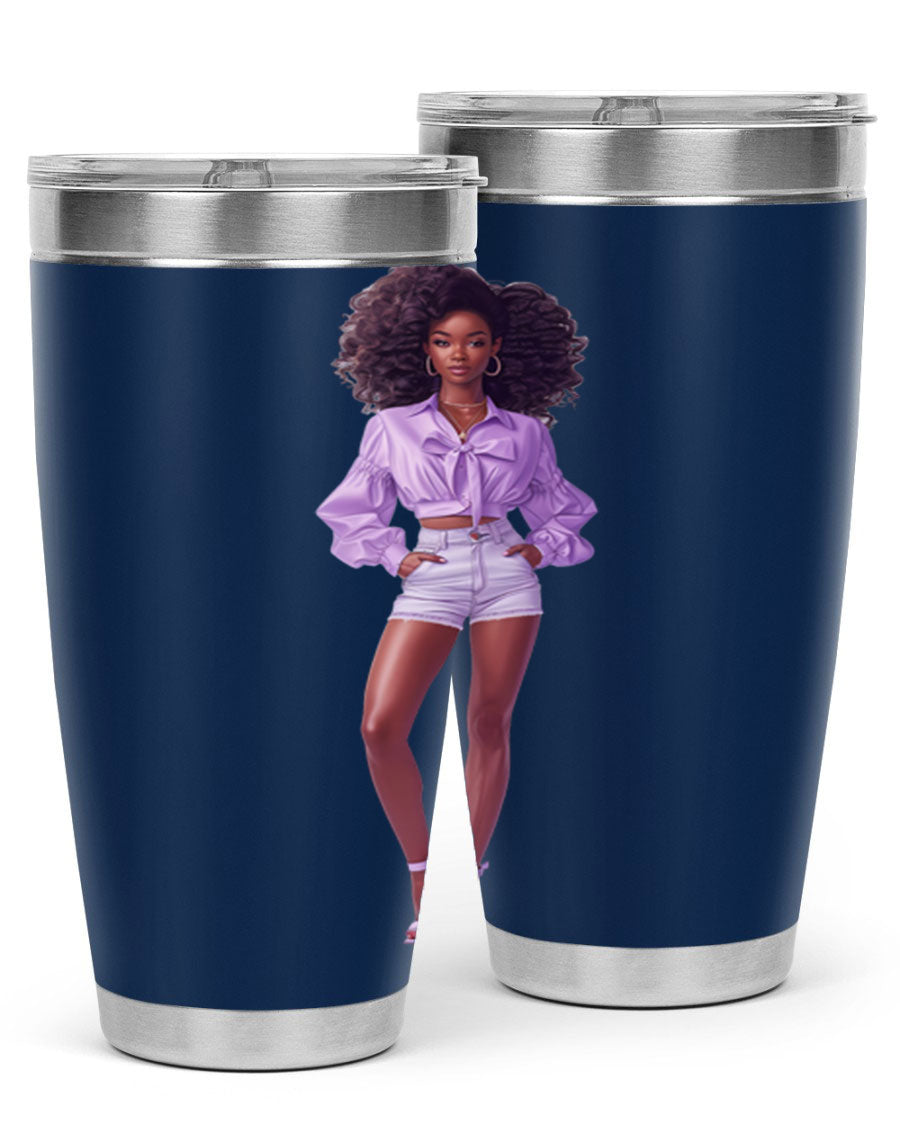 Fashion girl in lavender cotton tank top, showcasing a stylish and comfortable design perfect for casual wear.