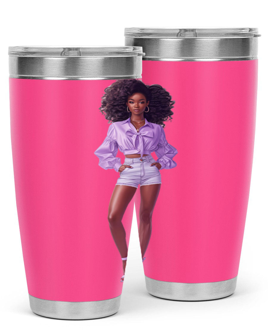 Fashion girl in lavender cotton tank top, showcasing a stylish and comfortable design perfect for casual wear.