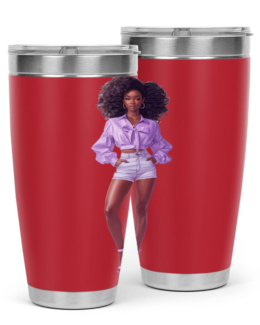 Fashion girl in lavender cotton tank top, showcasing a stylish and comfortable design perfect for casual wear.