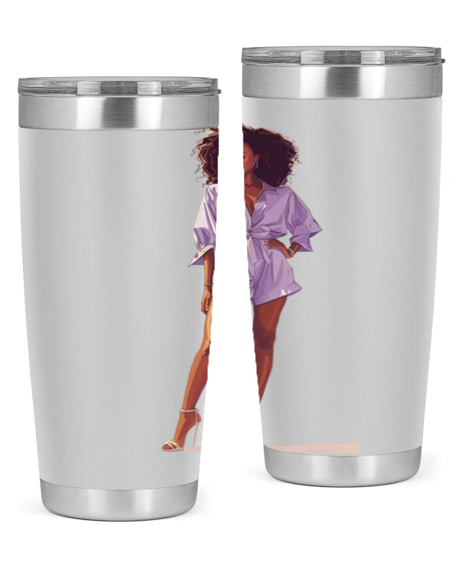 Fashion girl wearing a lavender cotton tank top, showcasing a stylish and comfortable design perfect for casual wear.