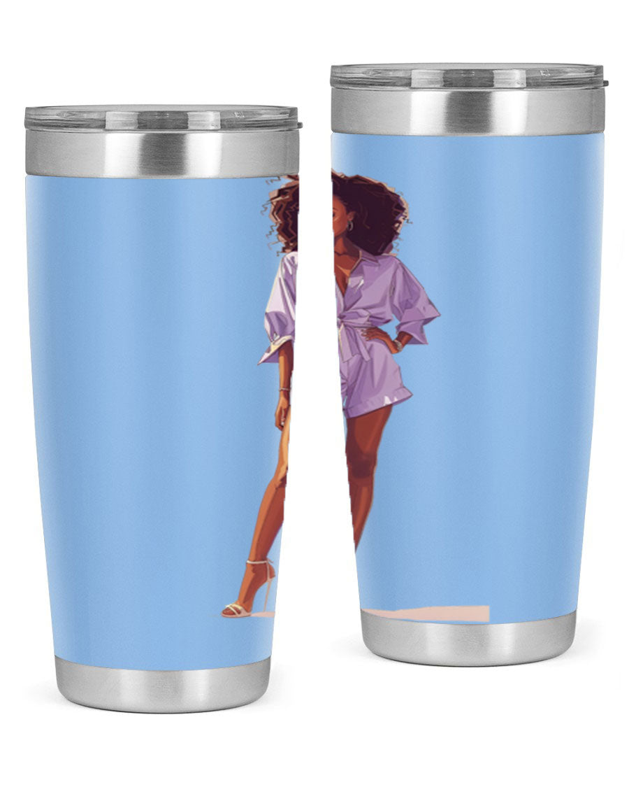 Fashion girl wearing a lavender cotton tank top, showcasing a stylish and comfortable design perfect for casual wear.