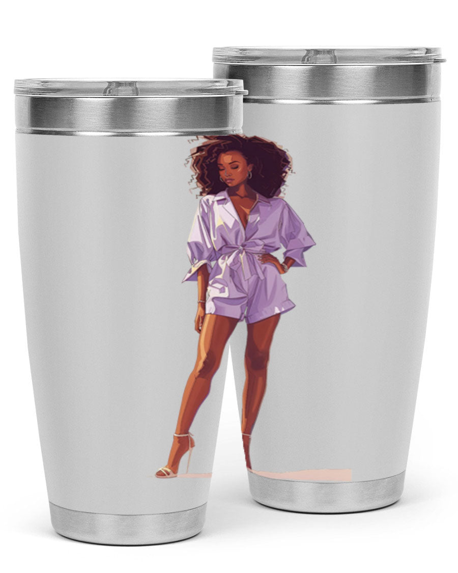 Fashion girl wearing a lavender cotton tank top, showcasing a stylish and comfortable design perfect for casual wear.