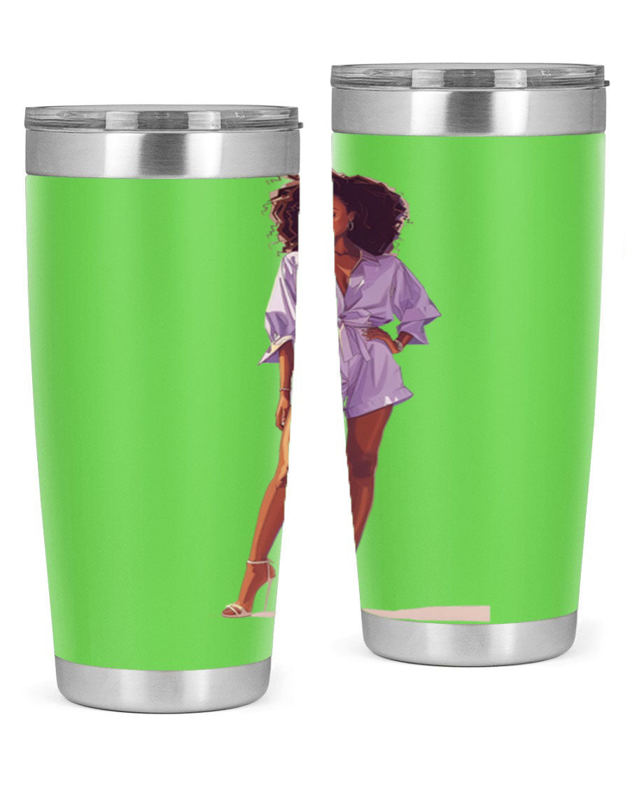 Fashion girl wearing a lavender cotton tank top, showcasing a stylish and comfortable design perfect for casual wear.