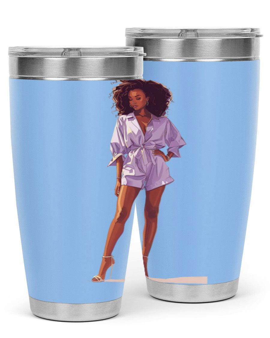 Fashion girl wearing a lavender cotton tank top, showcasing a stylish and comfortable design perfect for casual wear.