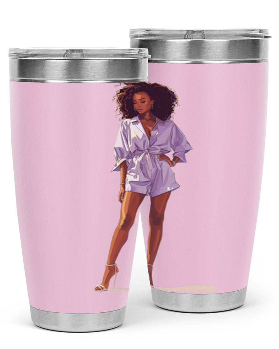 Fashion girl wearing a lavender cotton tank top, showcasing a stylish and comfortable design perfect for casual wear.