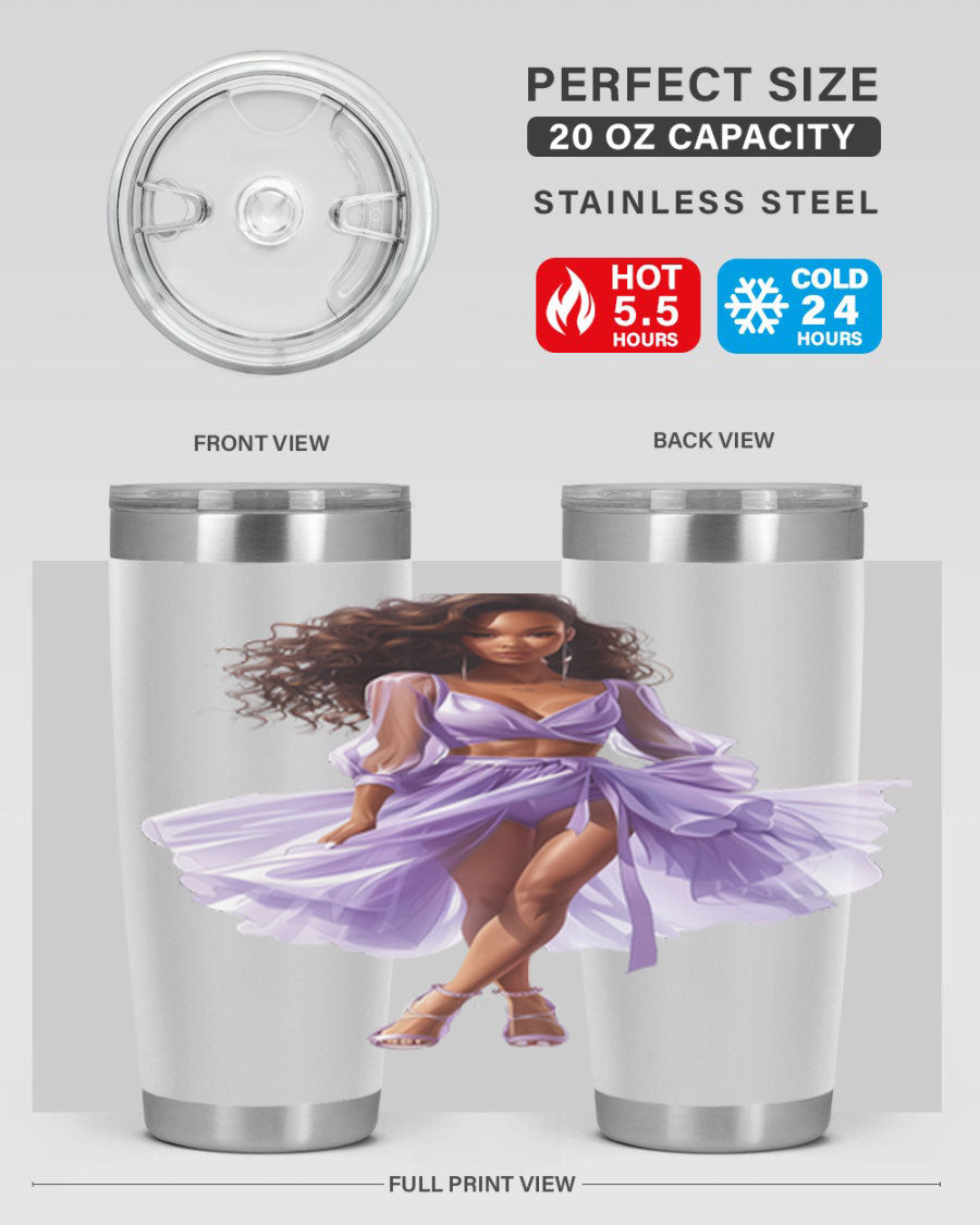 Fashion girl in lavender cotton tank top, showcasing a stylish and comfortable design perfect for casual wear.