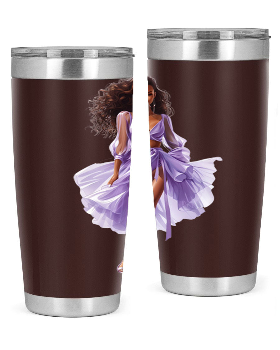 Fashion girl in lavender cotton tank top, showcasing a stylish and comfortable design perfect for casual wear.