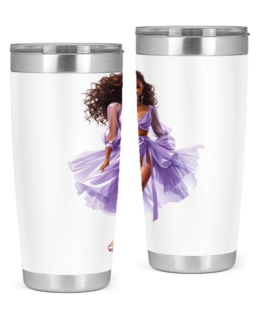 Fashion girl in lavender cotton tank top, showcasing a stylish and comfortable design perfect for casual wear.