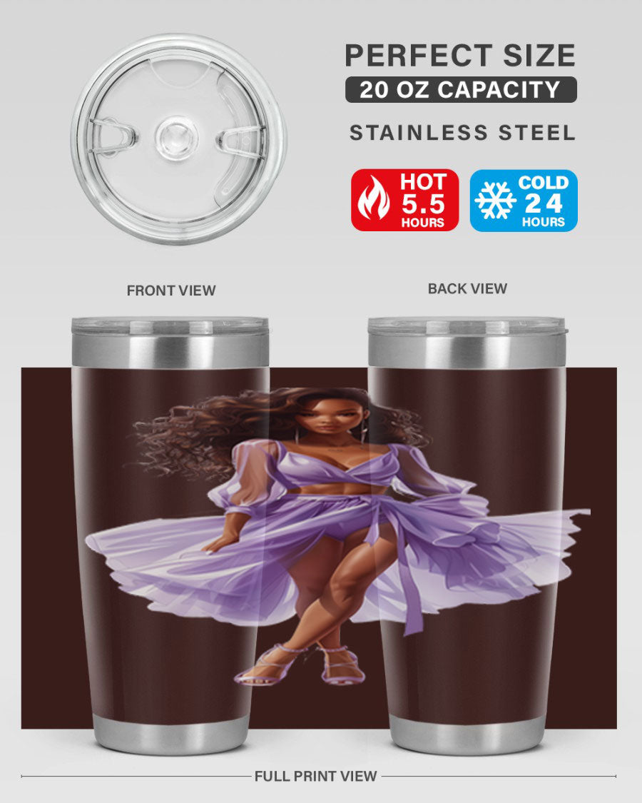 Fashion girl in lavender cotton tank top, showcasing a stylish and comfortable design perfect for casual wear.