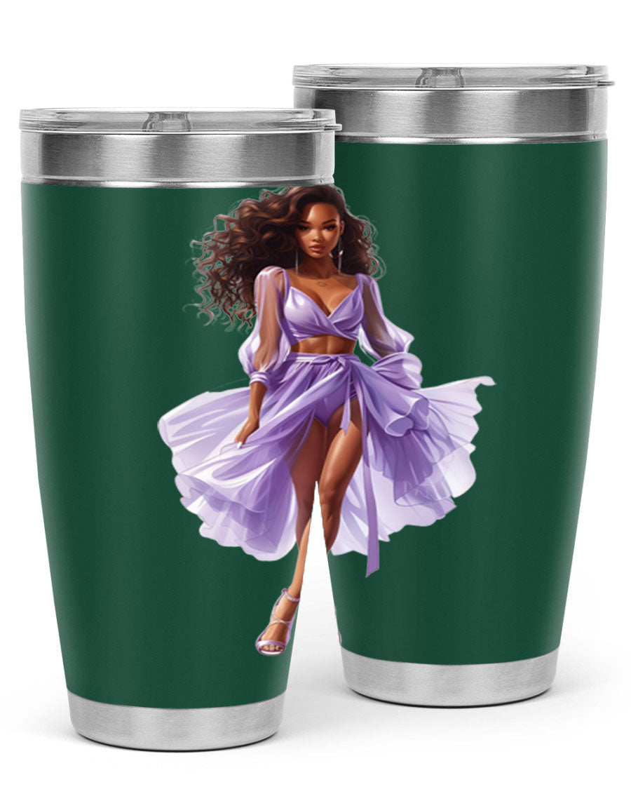 Fashion girl in lavender cotton tank top, showcasing a stylish and comfortable design perfect for casual wear.