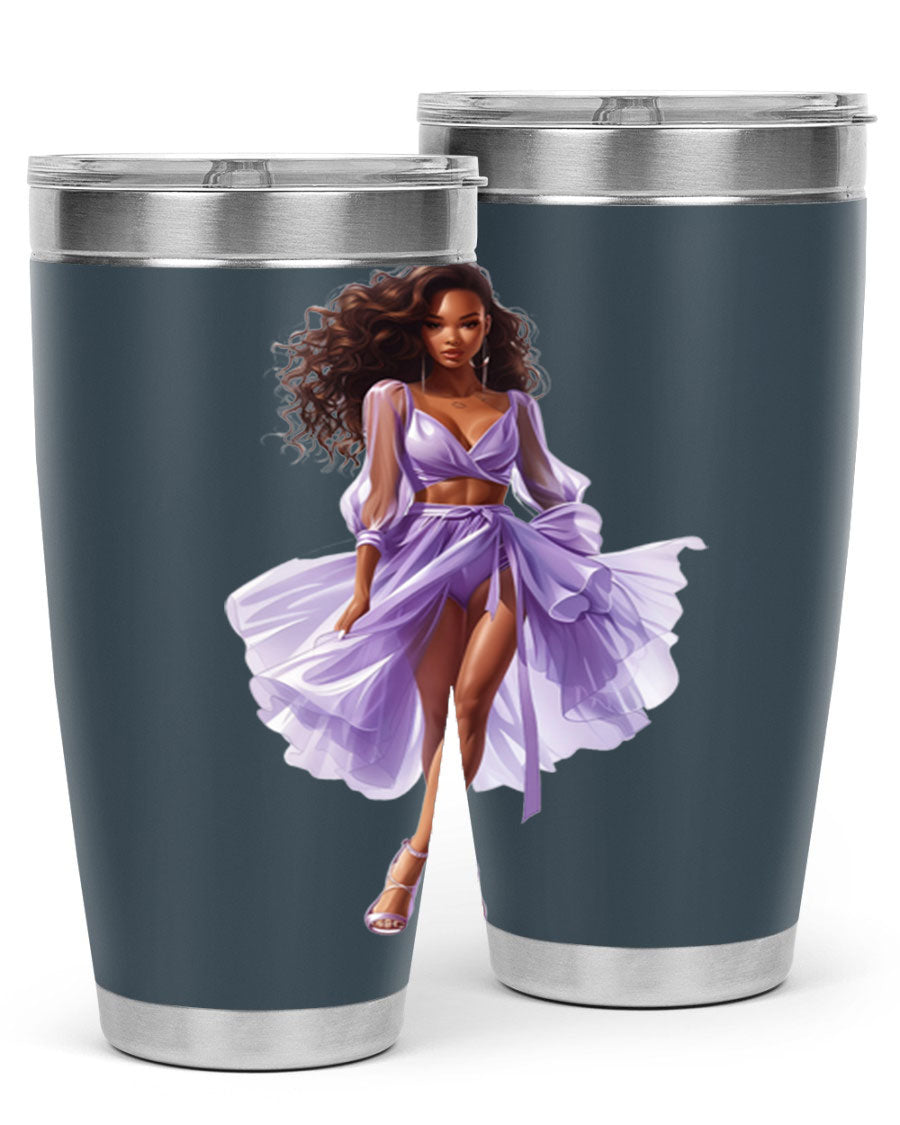 Fashion girl in lavender cotton tank top, showcasing a stylish and comfortable design perfect for casual wear.