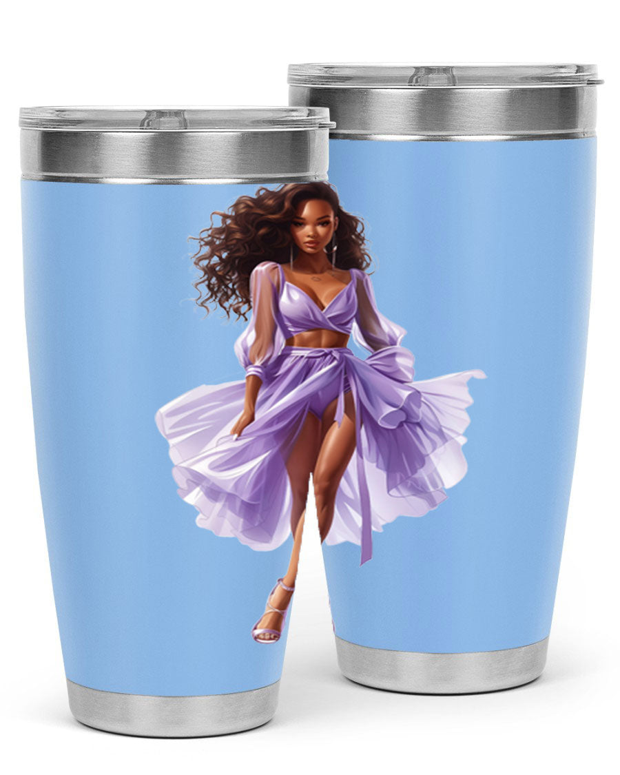 Fashion girl in lavender cotton tank top, showcasing a stylish and comfortable design perfect for casual wear.