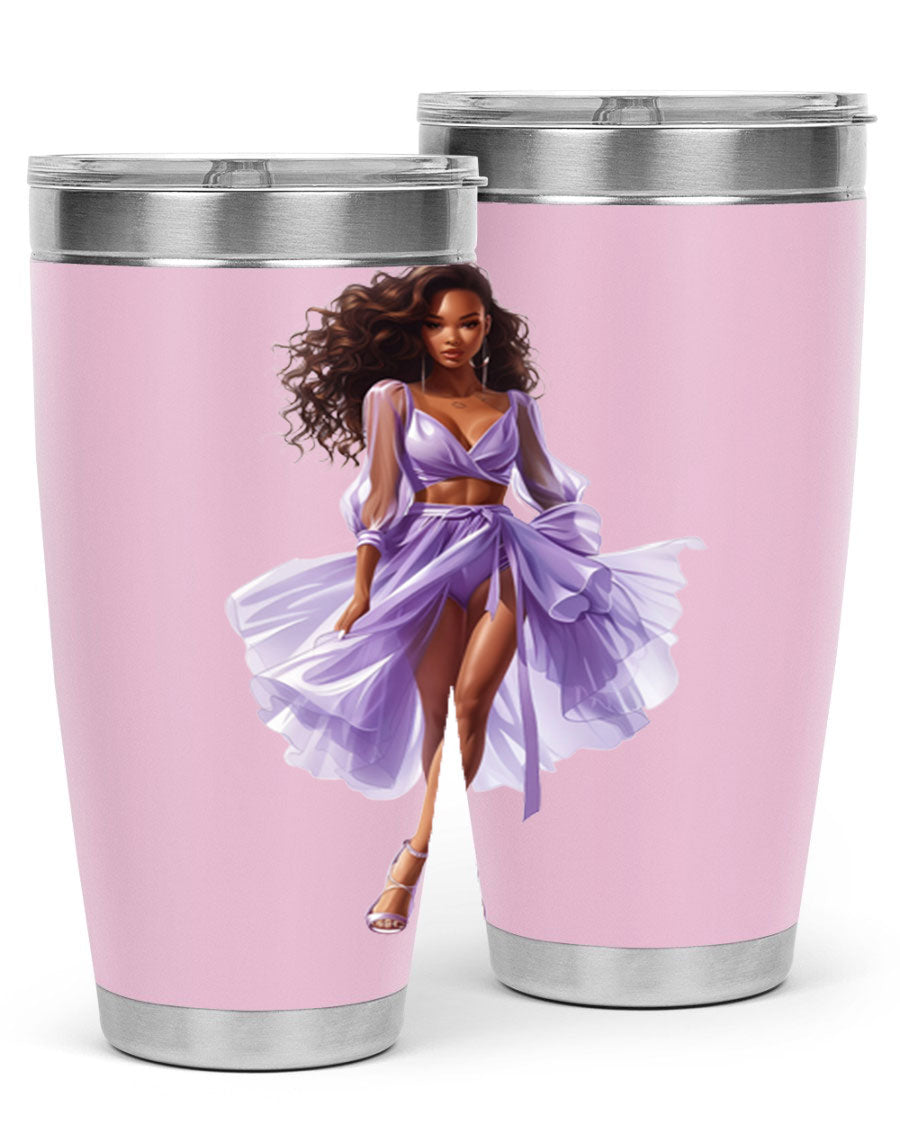 Fashion girl in lavender cotton tank top, showcasing a stylish and comfortable design perfect for casual wear.