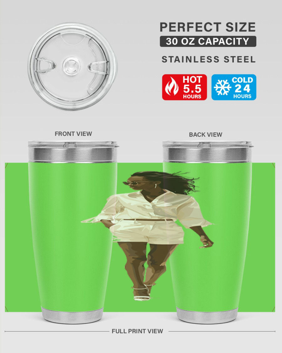 Fashion girl wearing a stylish white cotton tank top, showcasing a trendy and casual look.