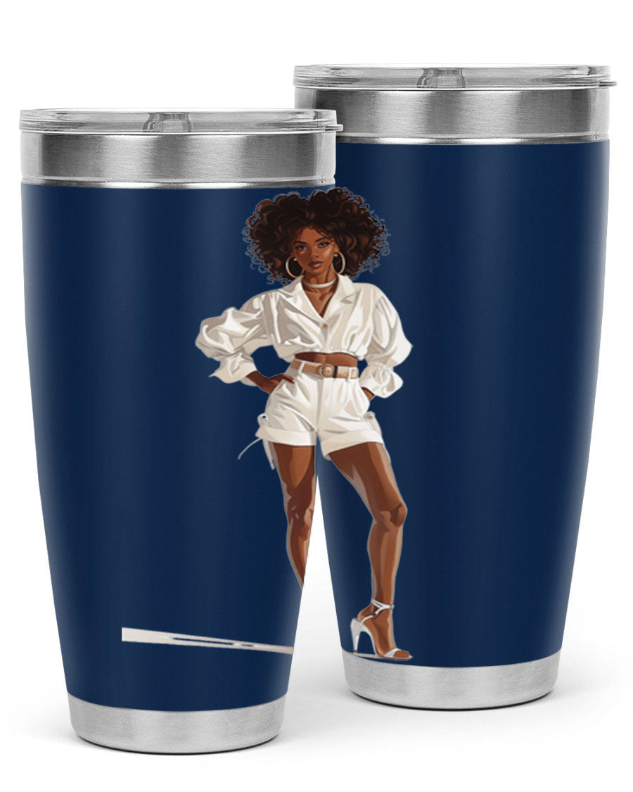 Fashion girl wearing a stylish white cotton tank top, showcasing a casual summer look.