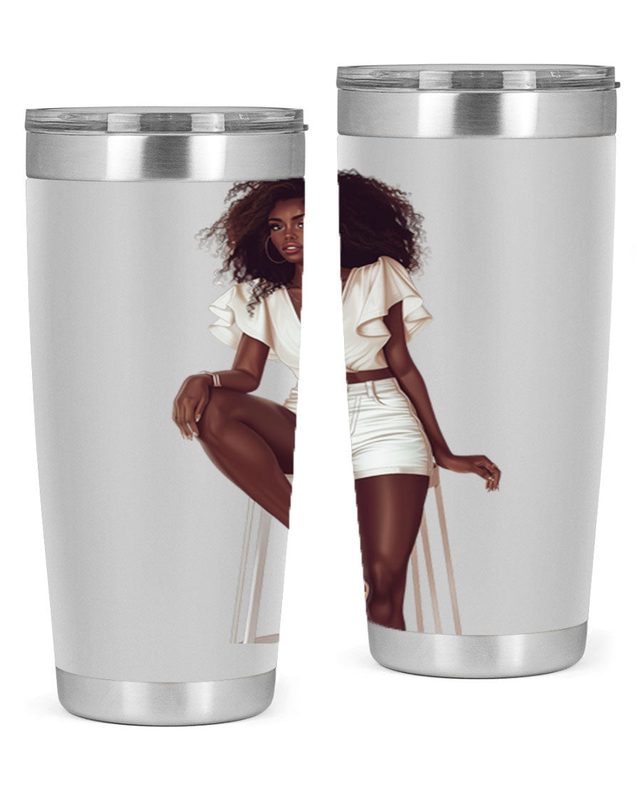 Fashion girl wearing a stylish white cotton tank top, showcasing a trendy and casual summer look.