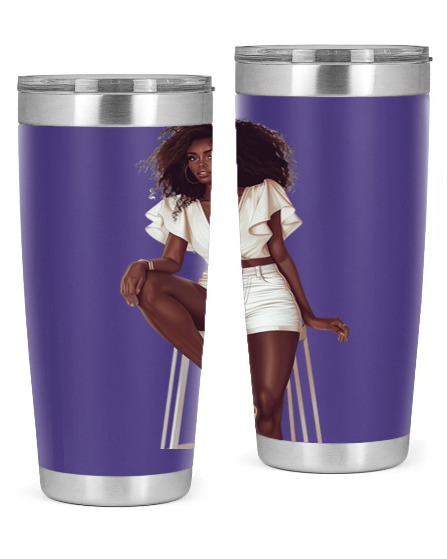 Fashion girl wearing a stylish white cotton tank top, showcasing a trendy and casual summer look.