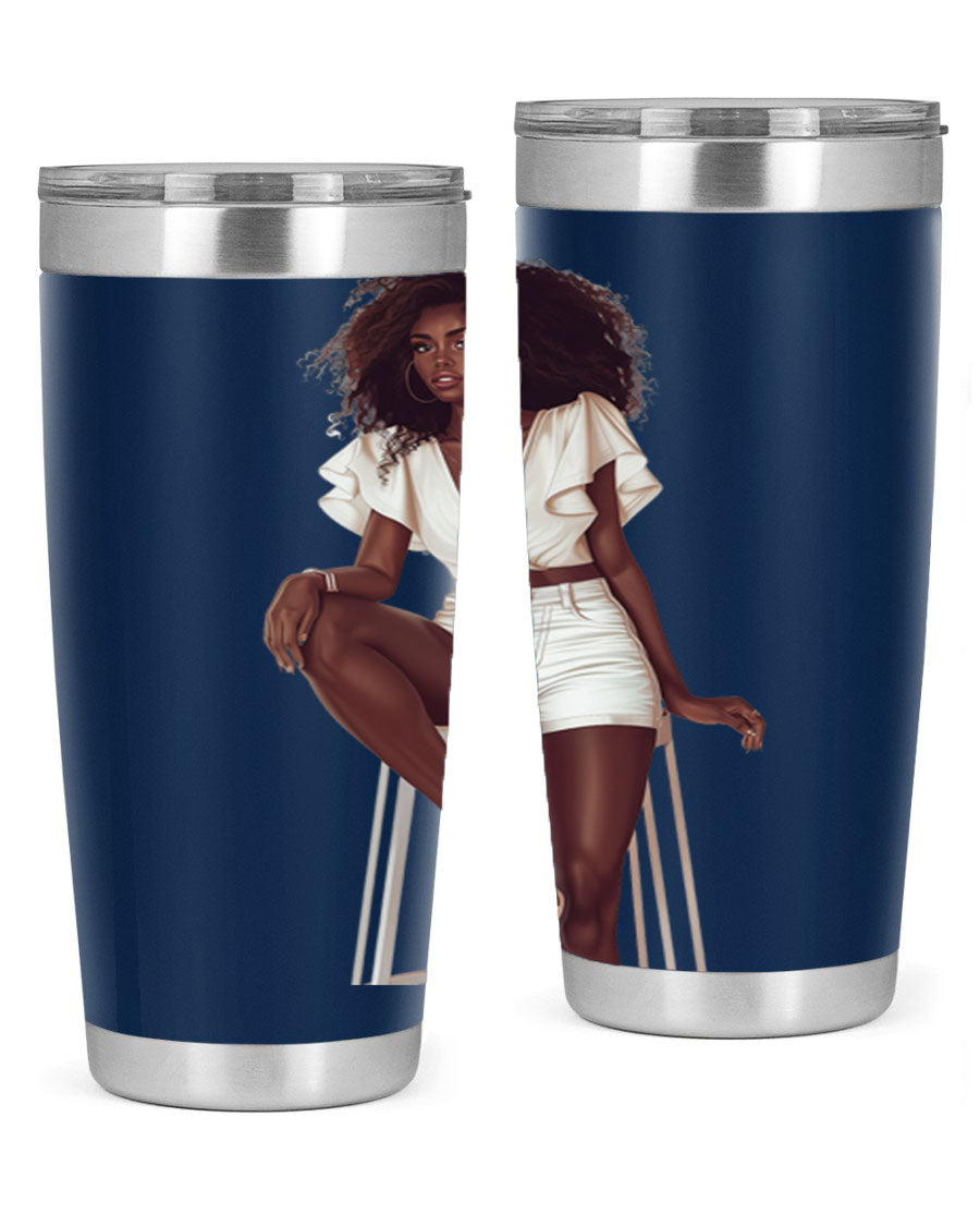 Fashion girl wearing a stylish white cotton tank top, showcasing a trendy and casual summer look.