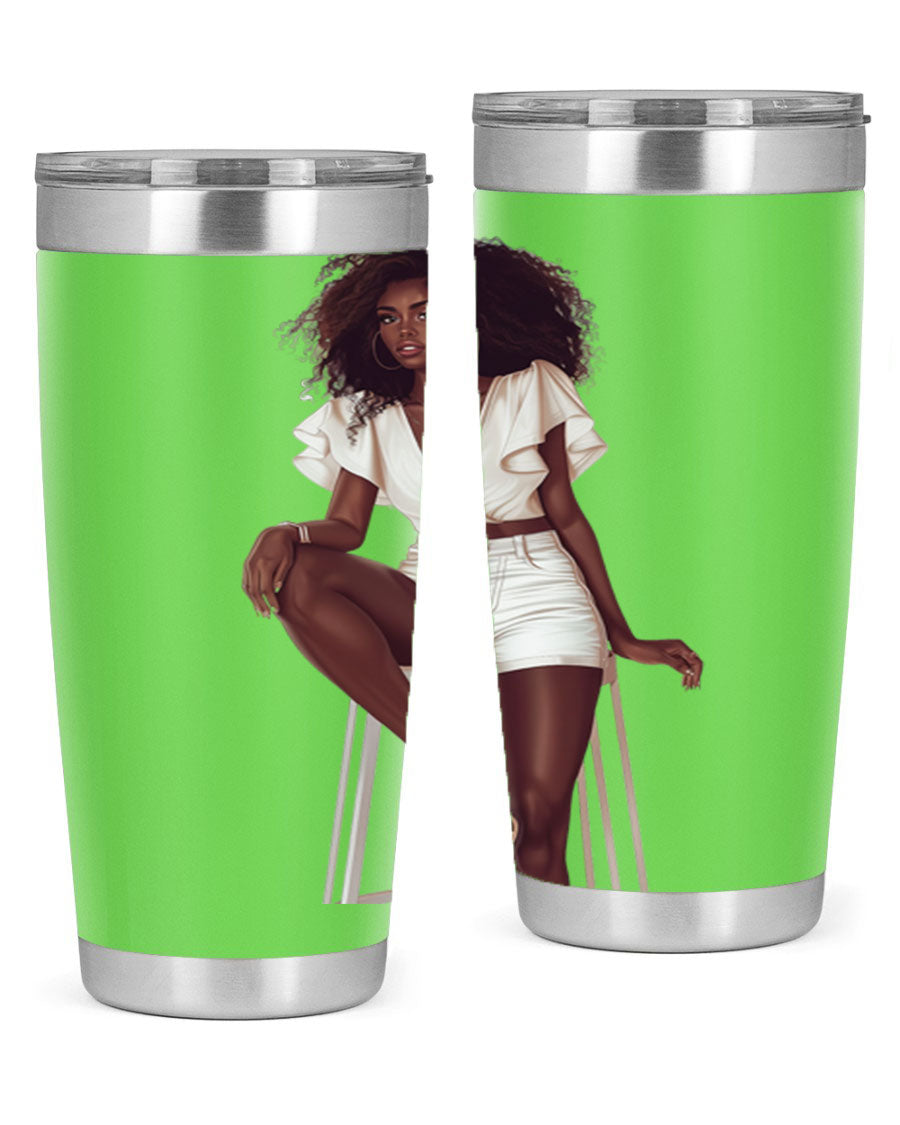 Fashion girl wearing a stylish white cotton tank top, showcasing a trendy and casual summer look.