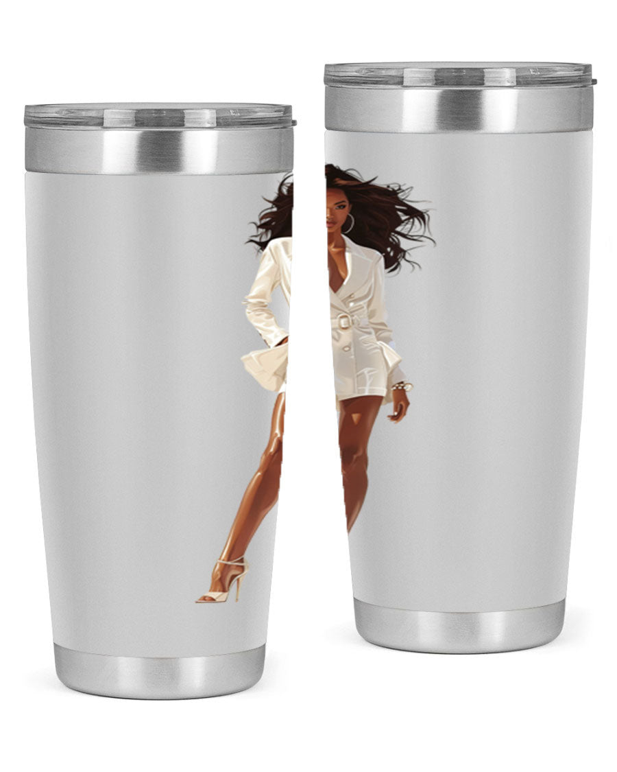 A stylish fashion girl wearing a white cotton tank top, showcasing a trendy and casual look perfect for summer outings.