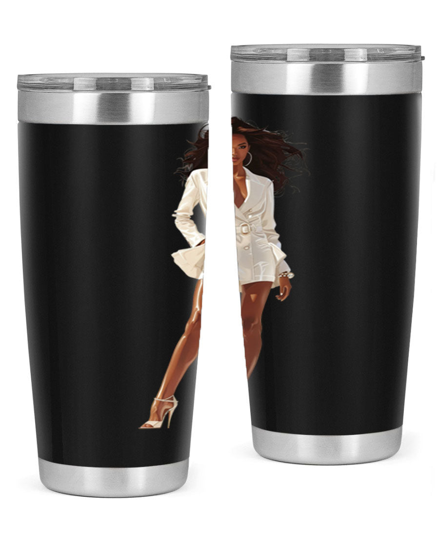 A stylish fashion girl wearing a white cotton tank top, showcasing a trendy and casual look perfect for summer outings.